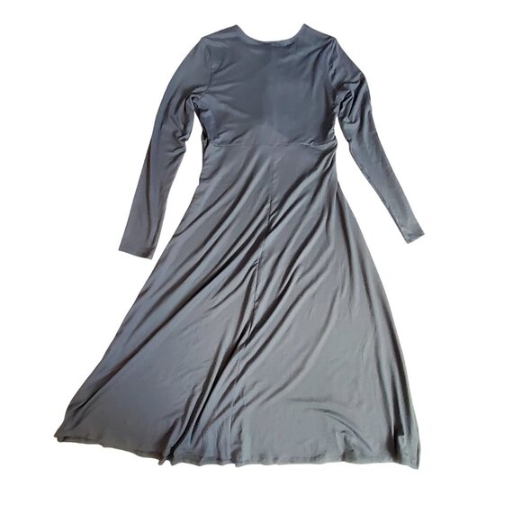 A New Day Womens Long Sleeve Blue Twist Front Dress  Size  Large - Picture 2 of 9